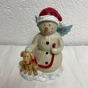 Winter Wishes Christine Snowman Angel 5-6” Santa Hat Dog Puppy